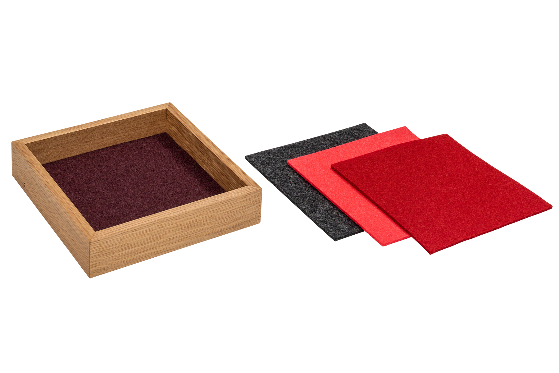 Holztray S mit 4 Filzböden