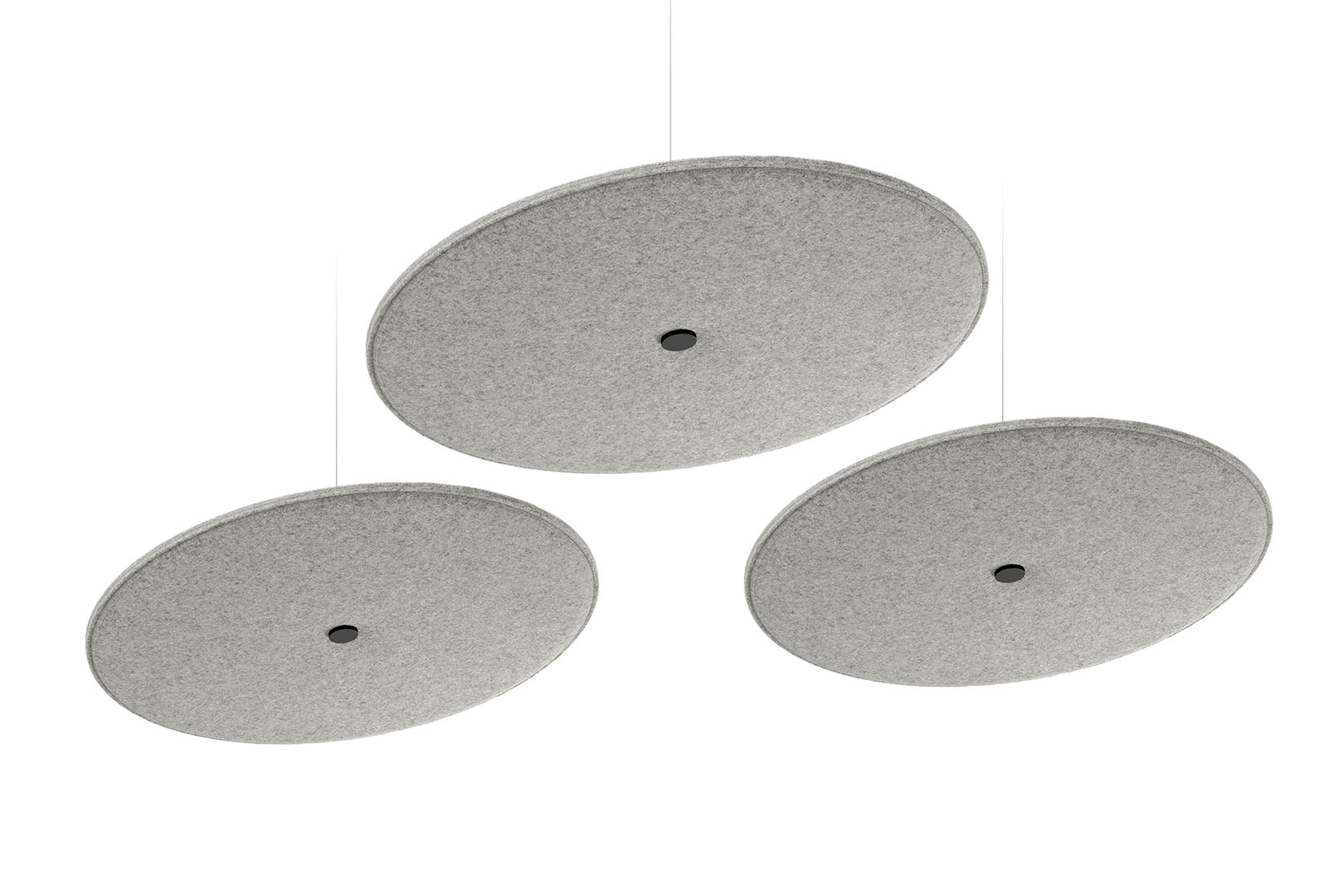HEY-SIGN_Deckenelement_Spot_aus_Filz_3xD70cm_mu07 Deckenelement Spot 3er-Set
