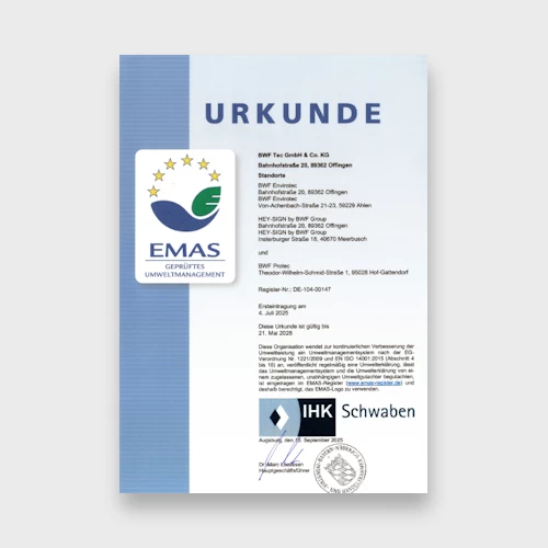 HEY-SIGN-Umweltmanagementsystem EMAS