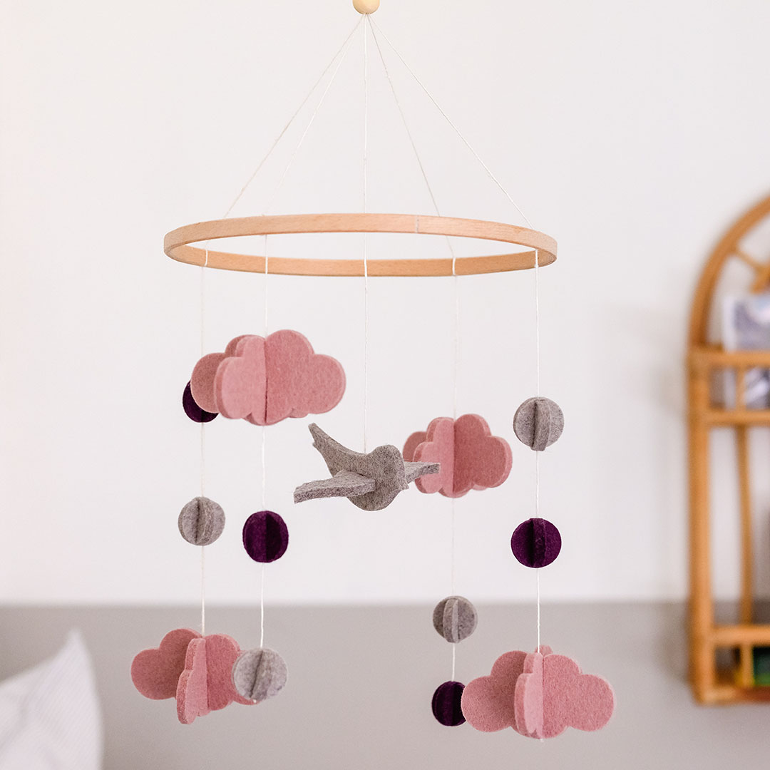 HEY-SIGN_Mobile_aus_Filz_Kinderzimmer_DSCF0478_Q Mobile Schmetterling / Teddy /  Wolke