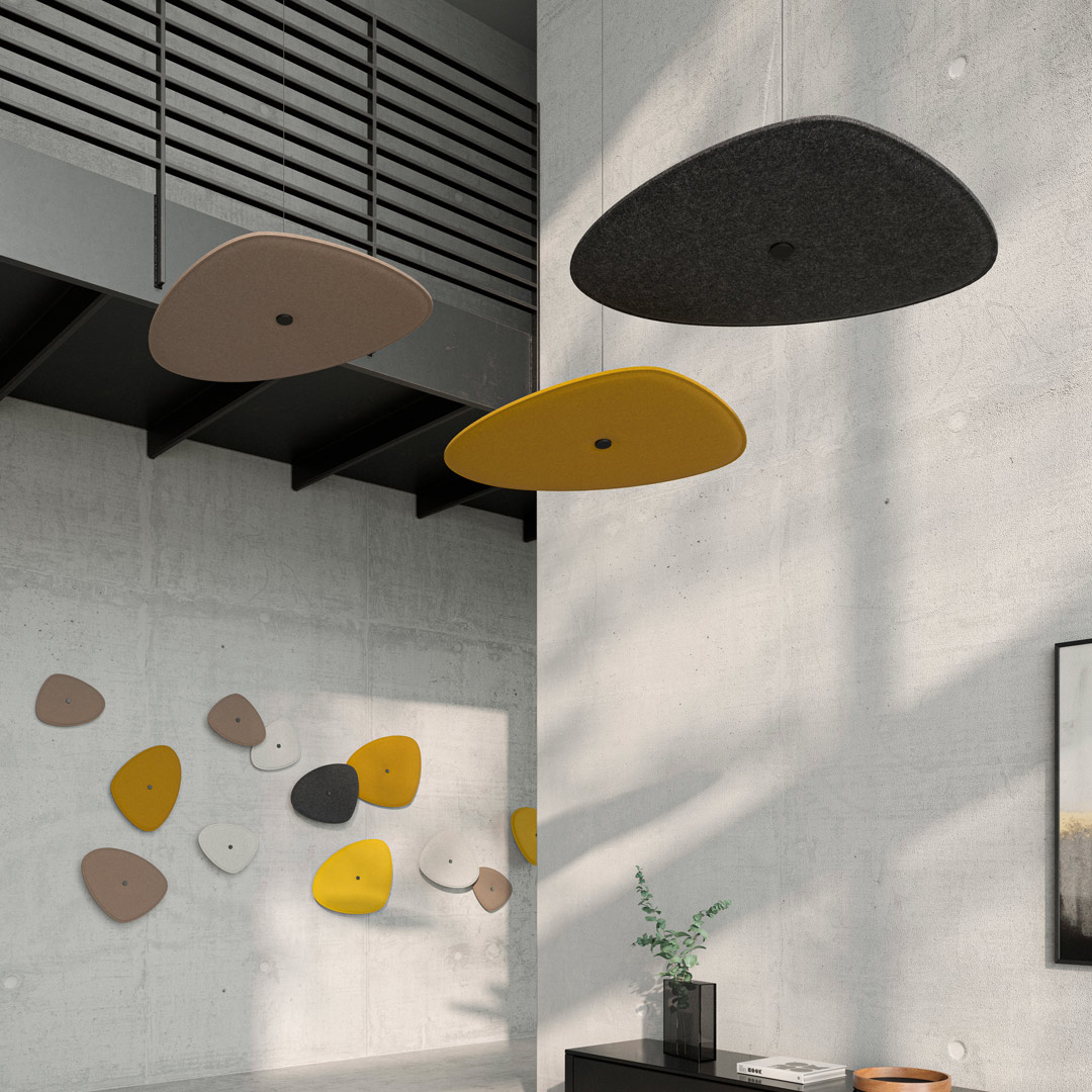 HEY-SIGN_Akustikelemente_Deckenelemente_Spot_Stone_aus_Filz_23_0201MR_Q Deckenelement Spot Stone 3er-Set