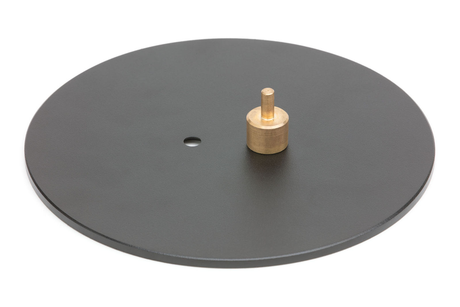 Black metal disc base for table modules wave
