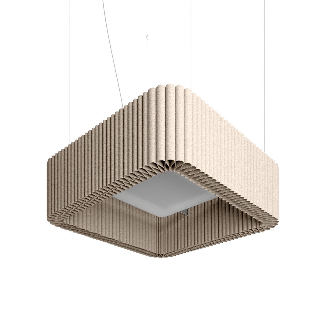 Deckenobjekt Welle mit Leuchte, quadratisch